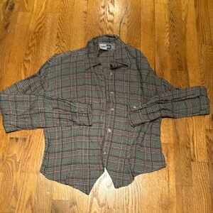 Krazy Kat vintage plaid cropped button up shirt size M